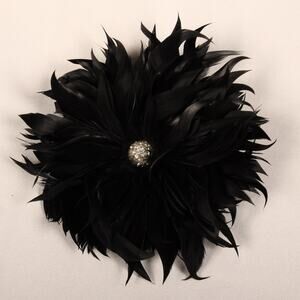Your Dream Dress Exclusive Black Feather Crystal Hair Flower Headpiece